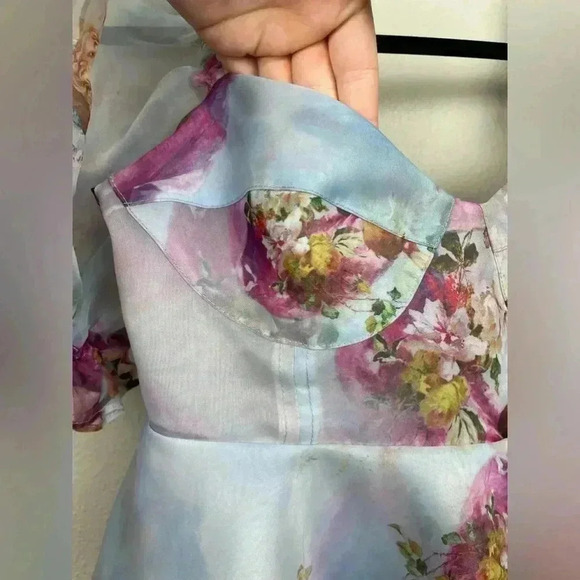 SELKIE The Cupid's Serenade Parliament Dress Women's Medium NWT Puff Sleeve Blue - Picture 5 of 16